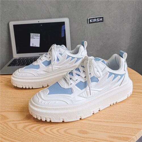 Board Shoes Mens Summer New Sports and Leisure Mens Shoes Breathable White Shoes Students Increase Mesh Shoes
