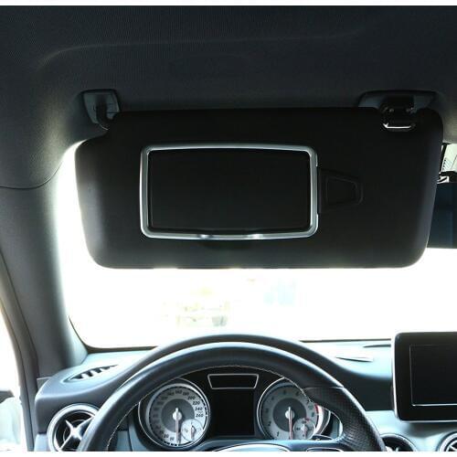 Car Interior Sunshade Make Up Mirror Decoration Frame Trim For Mercedes Benz A C CLA GLC GLE ML GLA Class Accessory W205 X204