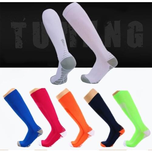 High Quality Colorful Compression Socks Men Women Cartoon Candy Color Heel Striped Professional Nylon Skateboard Football Socks