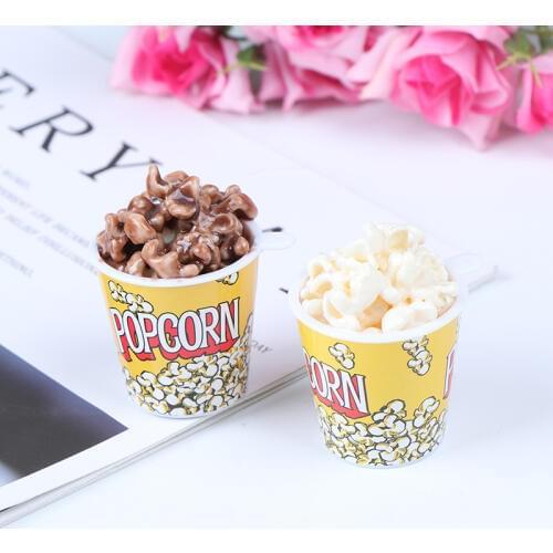New Arrival 1Pc Random 1:6 Dollhouse Miniature A Bucket of Popcorn Toy Pretend Play Kitchen Toys