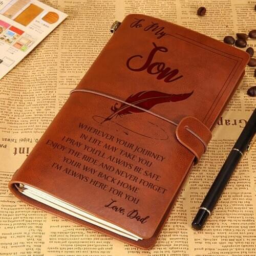 New Year Love Gift For Son From Mother Father Leather Notebook Birthday Gift For Son Present