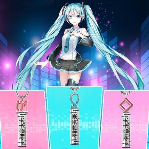 Japanese Anime Official Licensed Hatsun Miku Pendant Necklace Stainless Steel Sweater Necklace Women Men Metal Jewelry Gifts