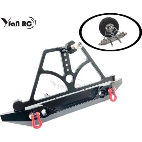 AXIAL SCX10 CNC Front Rear Bumper Bull Bar With Spare Tire Carrier Shackles For Rock Crawler Rc Truck SCX10 II Jeep Wrangle S241