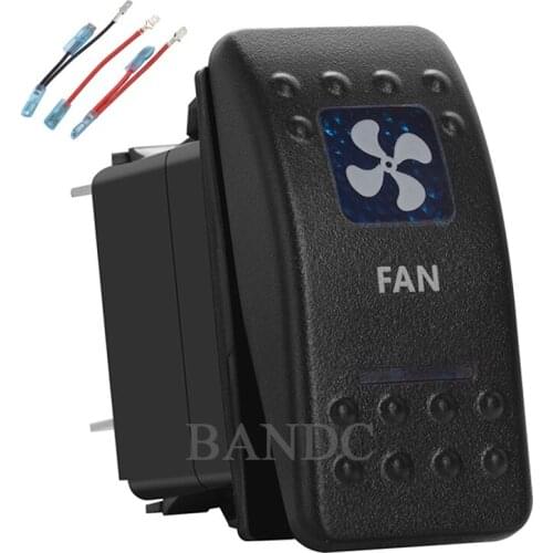 FAN 5Pins On-Off SPST Blue Led Toggle Switch for Car Boat RV ARB Van Marine，12V 20A 24V 10A，Jumper Wires