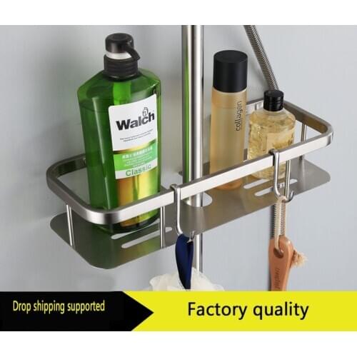 Single Tire Bathroom Shelf Organizer Stainless Steel Holder Shower Shelf Storage Rack Shampoo Towel Shelf Bathroom Storage