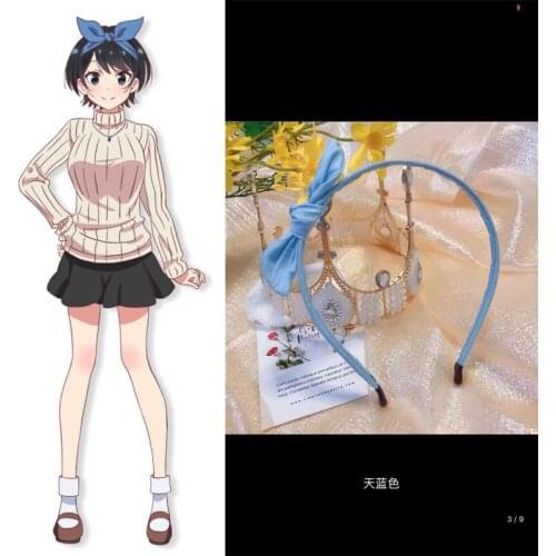 I Will Borrow Her Sarashina Ruka Cosplay Blue Hair Band Kanojo Okarishi Headband Hair Hoops Cosplay Costume Accessory