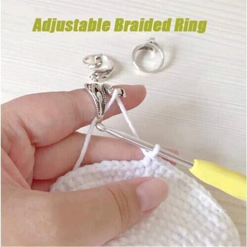 1/2/3/5PC Adjustable Knitting Loop Crochet Knitting Ring Yarn Guide Finger Holder Knitting Thimble for Crochet Knitting Craft