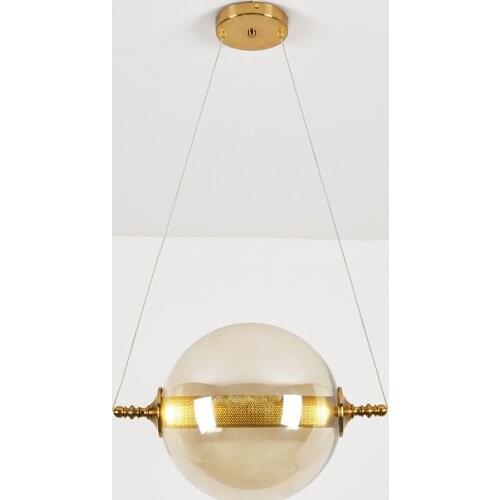 Nordic Creative LED Pendant Lights Retro Glass Ball Bedroom Bedside Simple Hanging Lamp Living Room Restaurant Home Deco Fixture