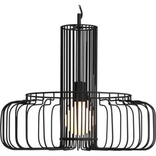 Modern Minimalist Wrought Iron Lantern Chandelier Nordic Personality Art Restaurant Living Room Lamp