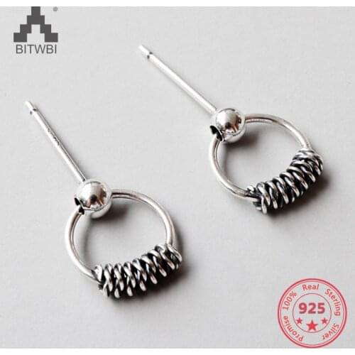 Authentic 925 Sterling Silver Earring Fashion Twist Earring for Women Wedding Gift Lady Fine Jewelry