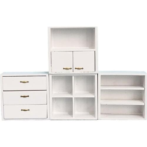 1:12 Dollhouse Miniature Furniture Multifunction DIY Mini Cabinet Furniture Decorative Accessories