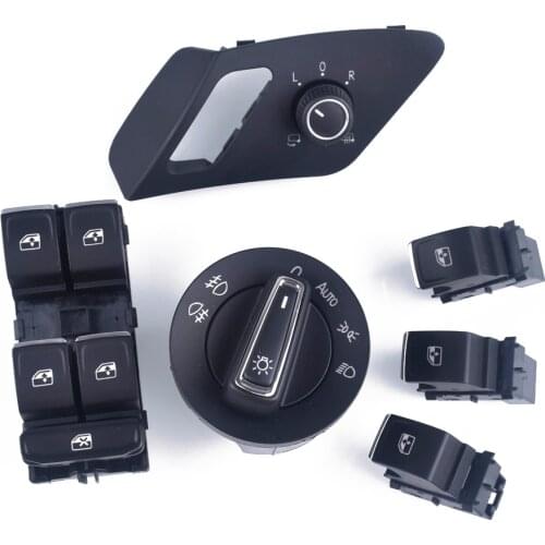 1set Headlight window Rear Side Mirror Switch Knob For VW Golf 7 VII MK7 2014 2015 2016 2017 2018