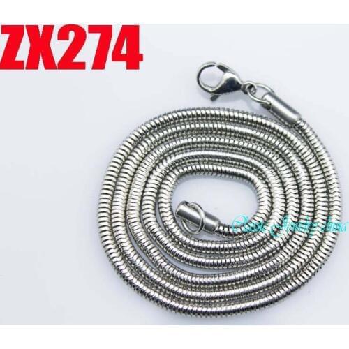 100 meters stainless steel necklace 2.4mm round snake chain fashion male women jewelry 20pcs ZX274
