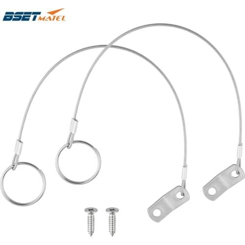 2PCS Stainless Steel 316 Lanyard Cable Safety Tether Wire for Loss Prevention 1 Loop with Quick Release Ring & Rubber Coating