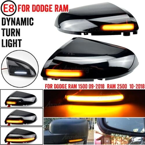 2Pcs LED Dynamic Side Marker Turn Signal Light For Dodge RAM 1500 2500 Passenger Reaview Mirror Lights Blinker Car Lights