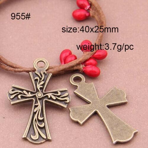 20pcs/pack Antique Bronze Alloy Cross Charms Necklace Pendant Fashion Jewelry Making Handmade Bracelet Charms Dec Crafts