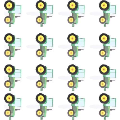 42pcs Vehicle Cake Insert Toppers Green Tractor Cake Toppers Paper Cupcake Picks Decor Kids Birthday Party Supplies Decorated Pa