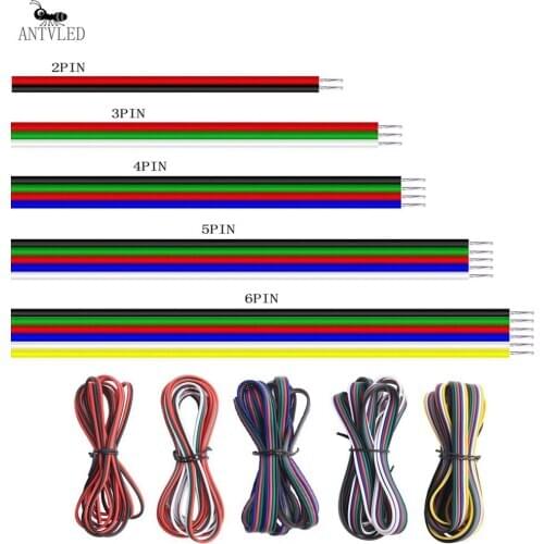5m/10m/50m/100m 22AWG Led Wire Cable 2pin/3pin/4pin/5pin/6pin For WS2812B WS2811 5050 2835 5730 LED Strip Light