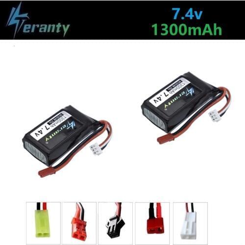 7.4V 1300mah LiPo Battery For Wltoys V353 A949 A959 A969 A979 k929 7.4v Drone Battery For RC Cars Helicopters Boats 2pcs/sets