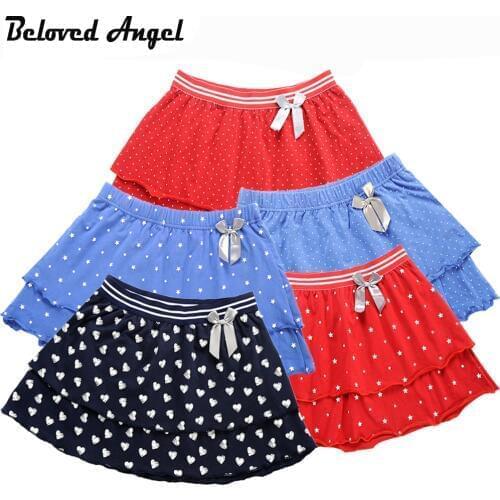 Beloved Angel 1-16 Y Girls Skirt Latest 5 Style Cotton Double Layer Skirts Kids Princess TUTU Skirt Children Dance Party Skirts