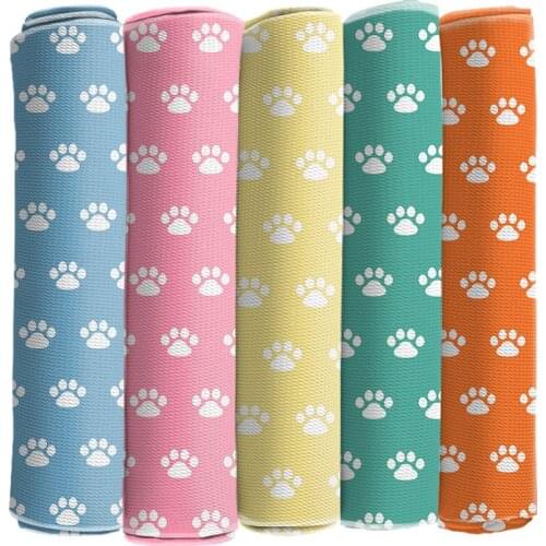 Bullet Fabric Printed Dog Paw Pattern Bubble Polyester Cotton Stretch Cloth 50*145cm for DIY Craft Dress Home textiles Hair Bows