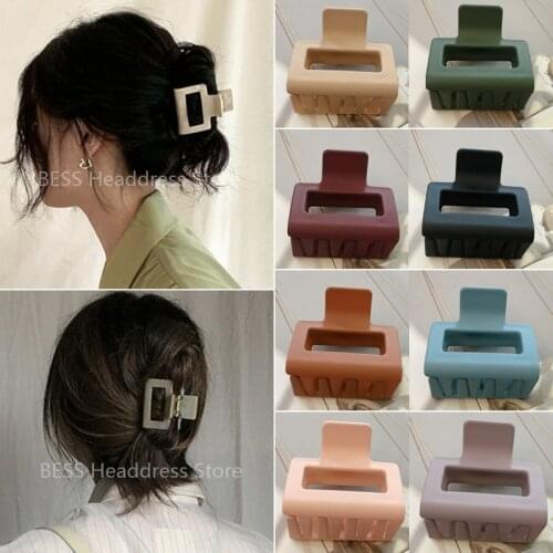 Korea Matte Solid Hair Claws Crab Elegant Plastic Hair Clips Hairpins Barrette Headwear for Women Girls Hair Accessories Gifts