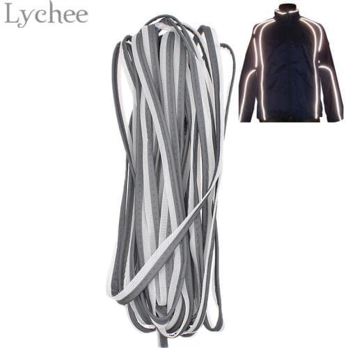 Lychee Life Bright Silver Reflective Sewing Supplies Strip Edging Fabric DIY Sewing Crafts Material for Bag Garments