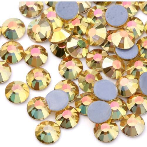 Metal Sunlight Hotfix Rhinestones for Clothes Flatback Crystal Hot Fix Stones Strass Glitters for Fabric DIY decoration