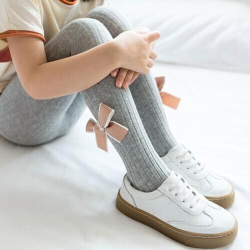 2020 New bowknot childrens pantyhose girls' socks baby girls' bottoming socks childrens pantyhose
