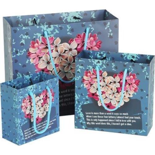 New arrive Exquisite bouquet high end gift bag Wedding handbag paper bag for birthday party baby shower Shopping Bags 1pc