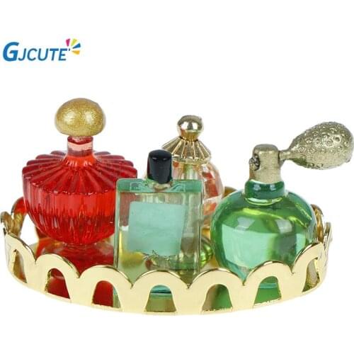 New Dolls House 1/12 Scale Pink Perfume Tray Miniature Furniture Fabric Model Mini Dollhouse Furniture Doll Bedroom Bath room