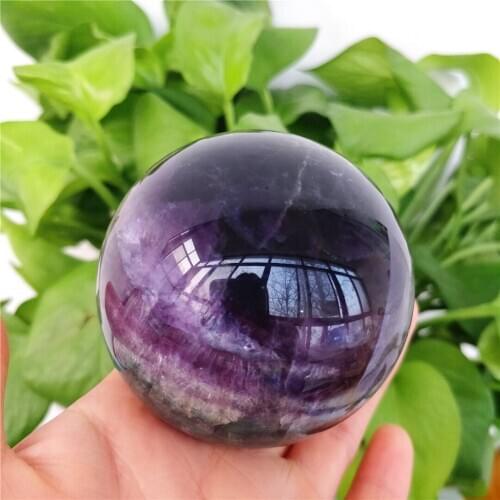 Natural Rare Gemstone Purple Fluorite Quartz Crystal Ball Decorative Sphere Specimen Treatment Stone Radiation Protection