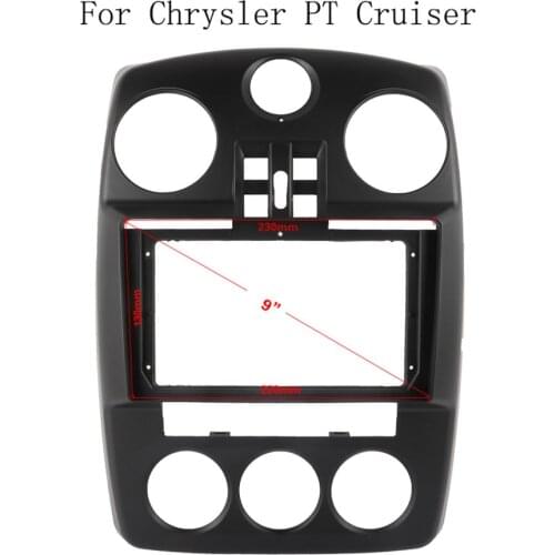 Double Din Black ABS Trim Fascia Frame For Chrysler PT Cruiser 07-09 Refit Car Android 9"Radio Navigation DVD Mounted Dashboard