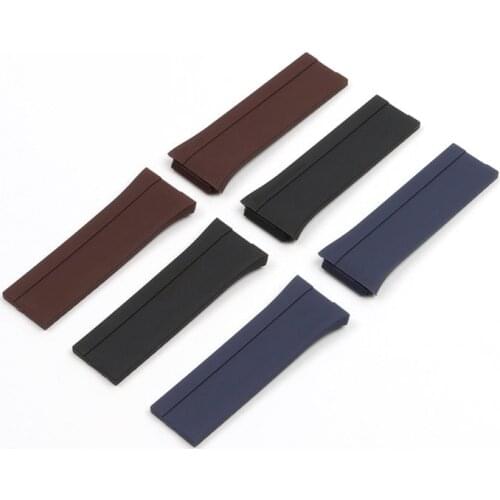Black Blue Brown nature rubber watchband outdoor sports waterproof for porsche strap design P6780 men watch band free tools