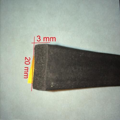 20mm x 3mm self adhesive extruded flat epdm rubber foam cabinet door window seal strip