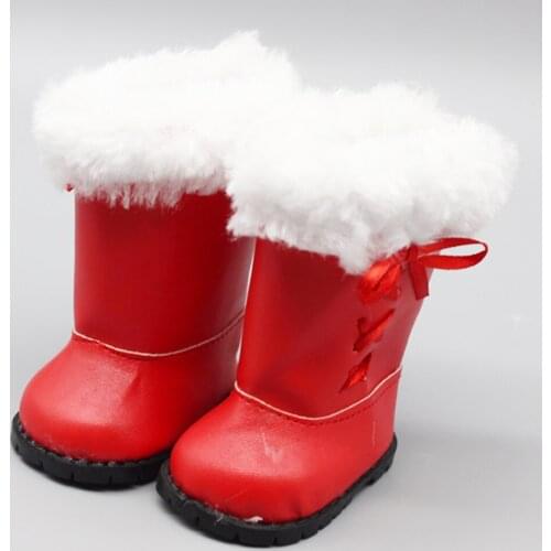 1Pair PU Leather Doll Boots for 18-Inch Girl Dolls and 43cm Baby Dolls Accessories Toys Birthday Gift for Kids