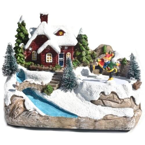 Christmas Snow House Light Music Merry Christmas Decorations Cristmas Ornaments For Home Xmas Gifts New Year 2022 AA Battery