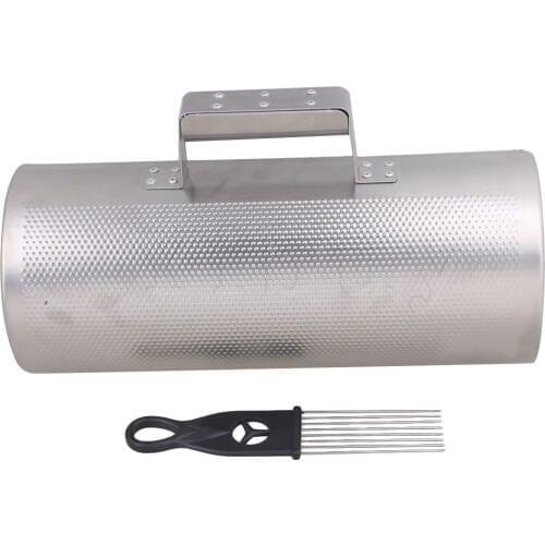 Yibuy 13" Length Stainless Steel Guiro with Scraper Latin Percussion Musical Training Instrument