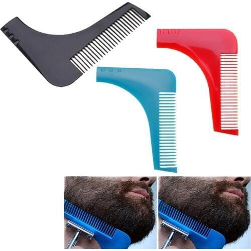 1pc Men Gentleman Facial Hair Beard Shaper Guide Template Combs Styling Accessories Trim Shaping Tool Lines Symmetry
