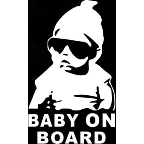 10-100pcs 14*8CM BABY ON BOARD Cool Rear Reflective Sunglasses Child Car Stickers Warning Decals