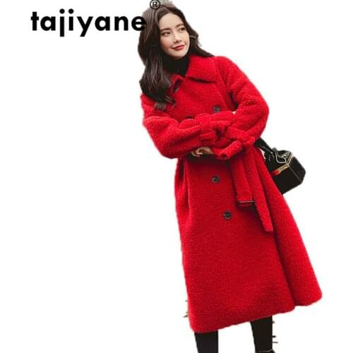 100% Fur Womens Coat Female Jacket Korean Autmn Winter Jacket Women Tops Vintage Wool Coat Women Sheep Shearling Fur ZT1642
