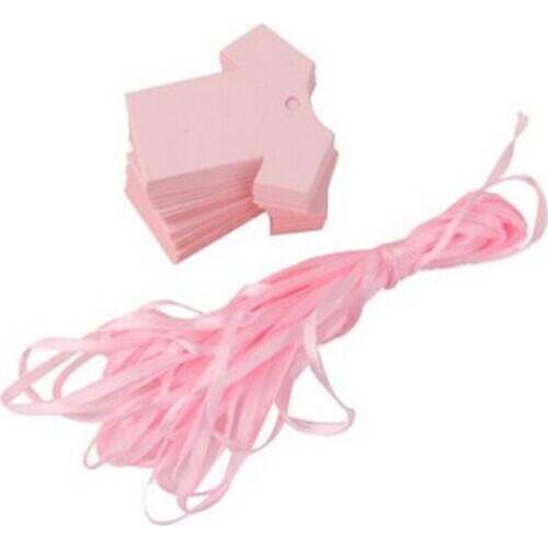 100pcs Baby Shower Party Favour Gift Tags Paper Cloth Shape Price Tags Hand made Gift tags DIY Kraft Paper cards DE8