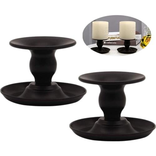 2 Pieces Black Taper Candle Holders Candlestick Holders Wrought Iron Candle Stick Holder for Home Decoration Wedding Party Gifts