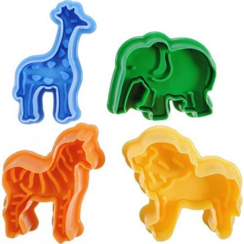 4pcs/set Cookie cutter Color Randomly 3D animal cake mold Vegetable mould cake cutter baking mould