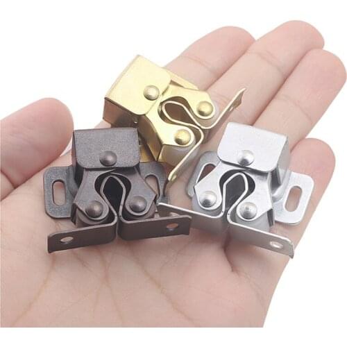 5pc Stainless Steel Cupboard Door Suck Spring Catch Snap Cabinet Kitchen Drawer Door Hasps Furniture Hardware Accessories