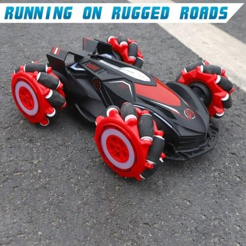 D885 1:14 2.4G 4WD Remote Control Stunt Car With Light Spray Deformation Gesture Sensing Music RC Drift Vehicle
