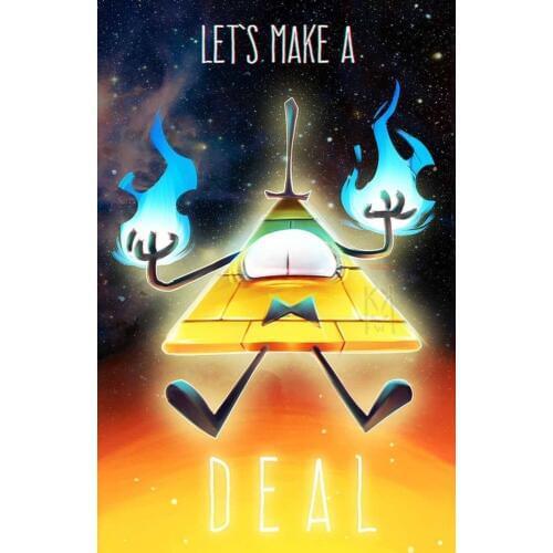 Home Decor Gravity Fall TV Animation-Silk Art Poster Wall Sticker Decoration Gift