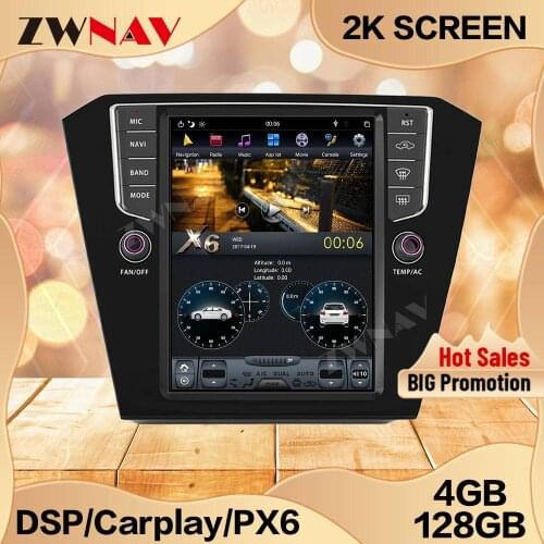 128GB Tesla Screen For Volkswagen Magotan 2013 2014 2015 2016 2017 Android 9 Unit Car Multimedia Player GPS Radio Stereo