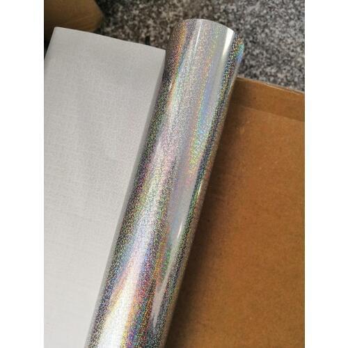 Hot stamping foil holographic foil silver small chaos pattern hot press on paper or plastic heat transfer film 64cm x 120m