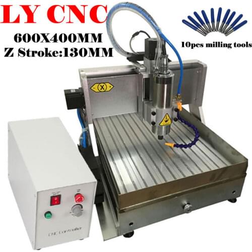 DIY Customized CNC 6040Z Metal Router 600X400MM 4 Axis 2200W Engraving Milling Machine Z Stroke 130MM for Aluminum Carving USB